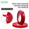 Cinta sin costuras de doble cara acrílica de película roja transparente de fuerte adhesión impermeable al por mayor para gancho de uñas para múltiples aplicaciones