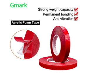 Cinta sin costuras de doble cara acrílica de película roja transparente de fuerte adhesión impermeable al por mayor para gancho de uñas para múltiples aplicaciones