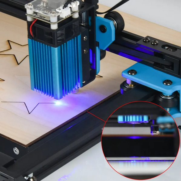 Máquina WOTREES de grabado láser de diodo de 10W T, madera contrachapada, caucho, integración de fábrica, alta calidad