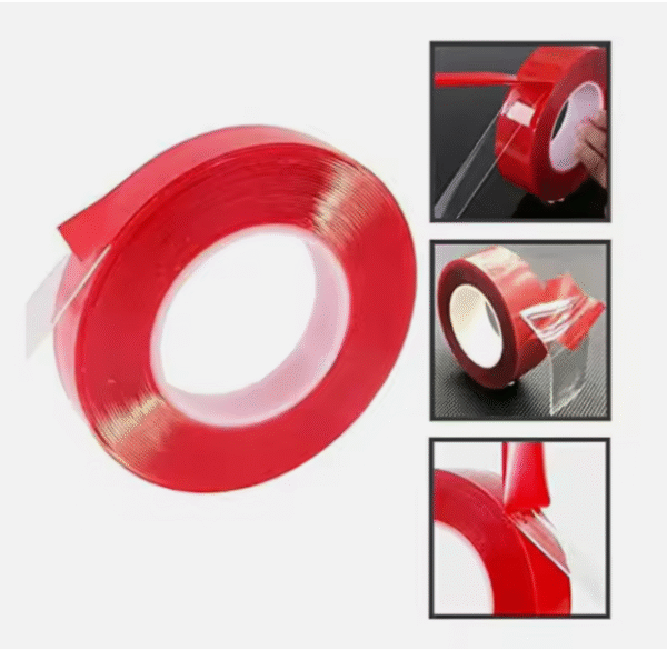 Cinta sin costuras de doble cara acrílica de película roja transparente de fuerte adhesión impermeable al por mayor para gancho de uñas para múltiples aplicaciones