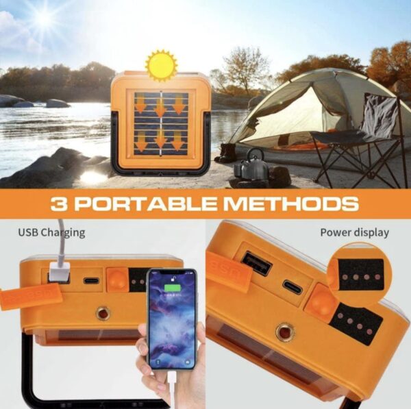 Reflector led portátil recargable / 40 W / 120 Lumens / con panel solar