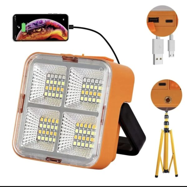 Reflector led portátil recargable / 40 W / 120 Lumens / con panel solar