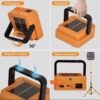 Reflector led portátil recargable / 40 W / 120 Lumens / con panel solar