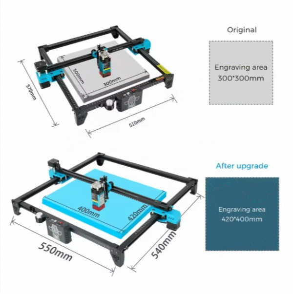 Kit de Extensión para Grabado Láser Twotrees TTS, Tamaño 600x600mm